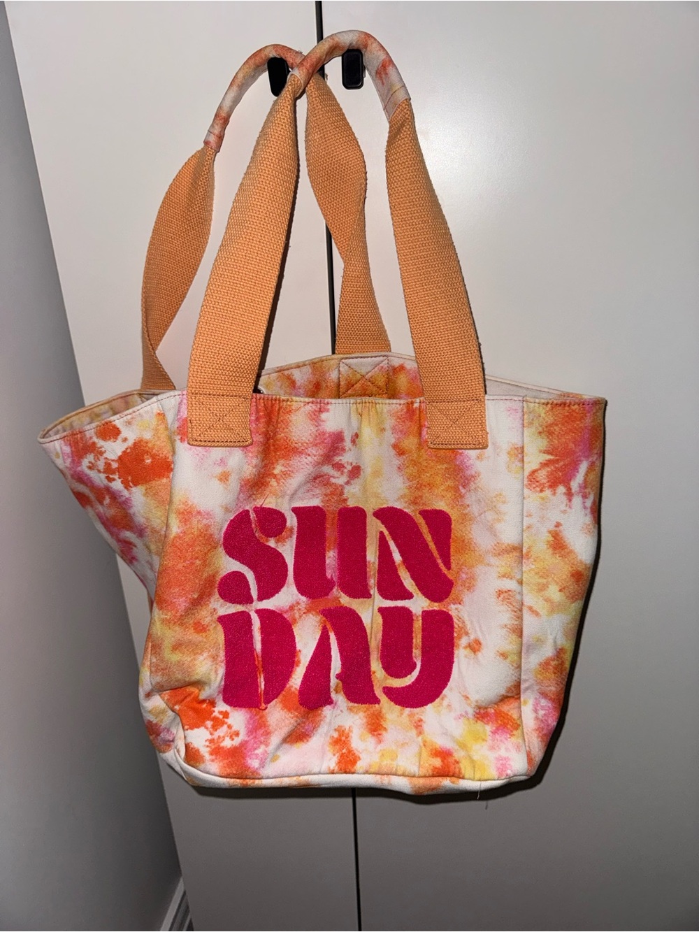 EUC AERIE Sunday Tie-Dye Canvas Tote Bag - Pink & Orange